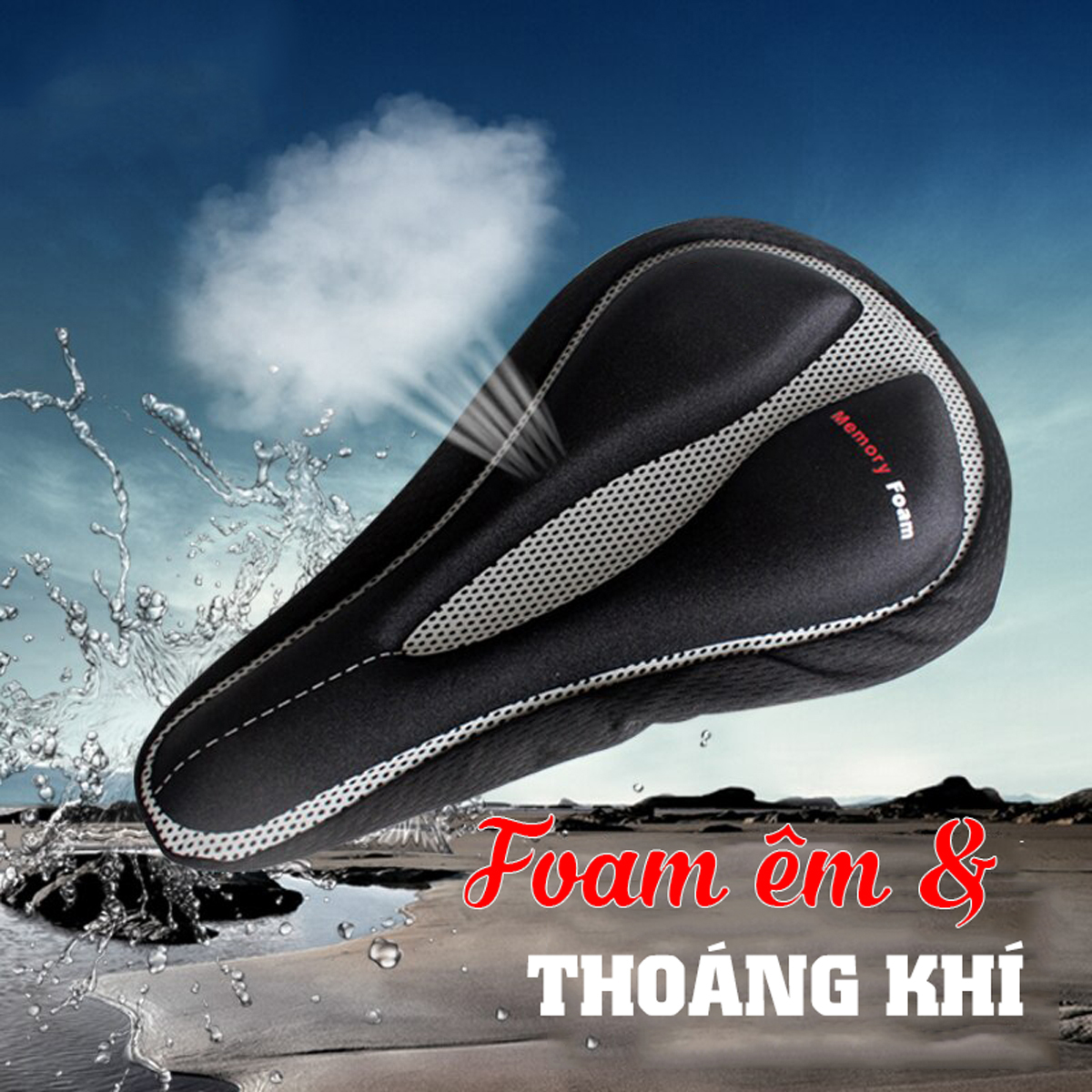 Miếng Đệm Lót Bao Yên Xe Đạp Rộng Cao Cấp Với Mút Mềm Foam Đàn Hồi, Bao Yên Silicon Gel Cho Xe Đạp Thể Thao Địa Hình MTB, Xe Đạp Leo Núi