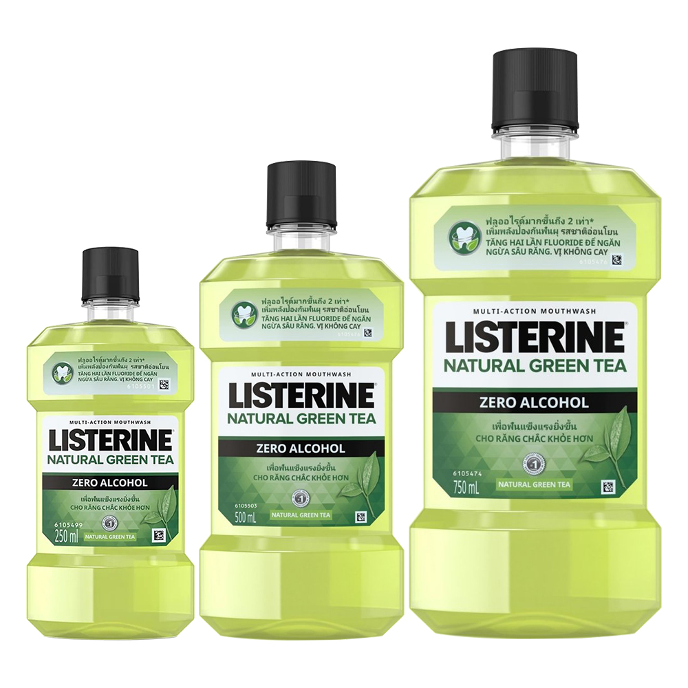 Nước Súc Miệng Ngừa Sâu Răng Listerine Natural Green Tea