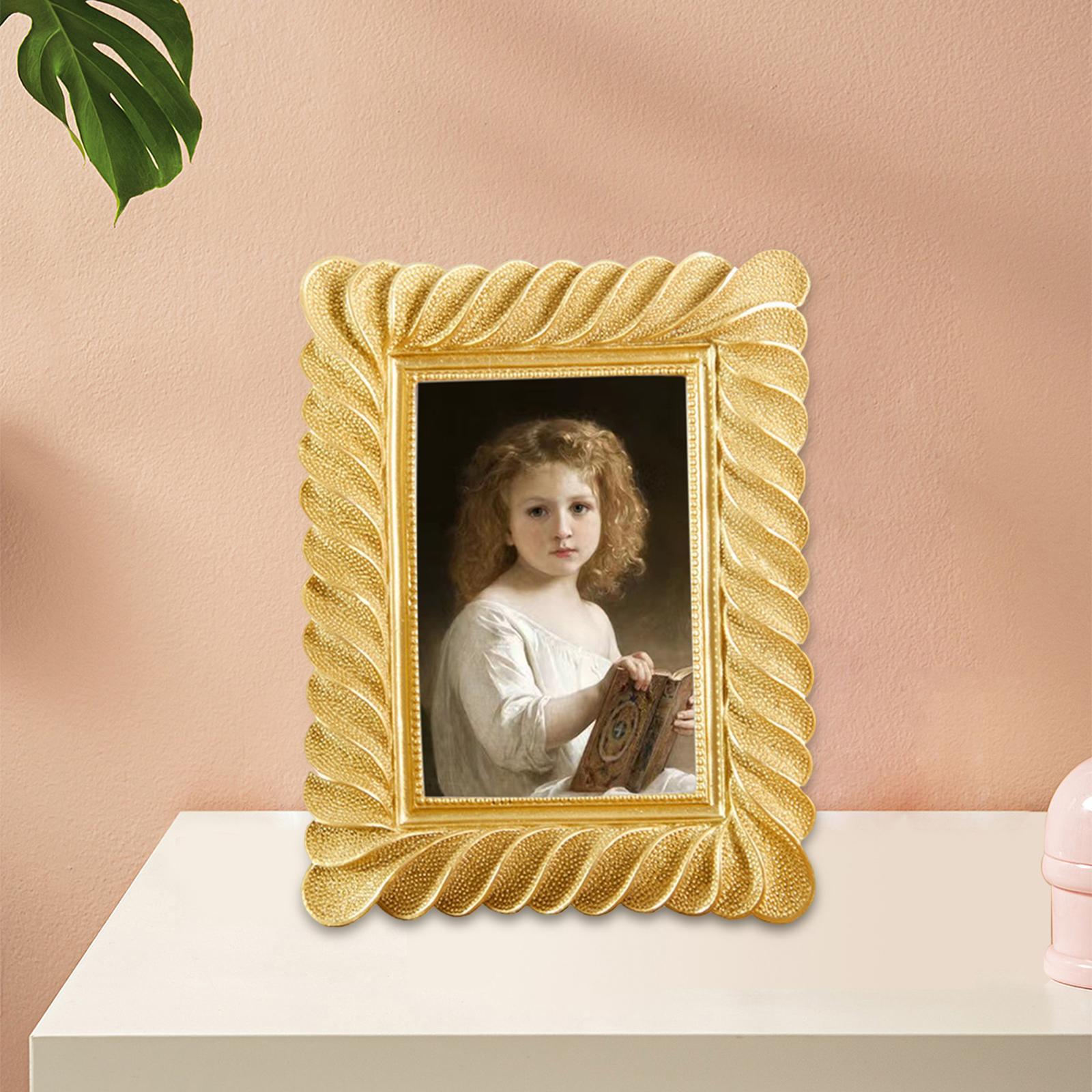 Carved Picture Holder Luxury Resin Photo Display Frame for Home