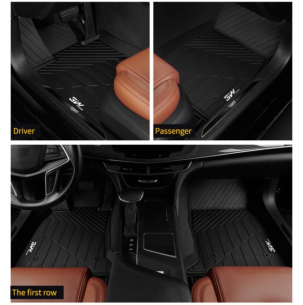 Thảm lót sàn xe ô tô Cadillac XT5 2015- đến nay nhãn hiệu Macsim 3W - chất liệu nhựa TPE đúc khuôn cao cấp - màu đen