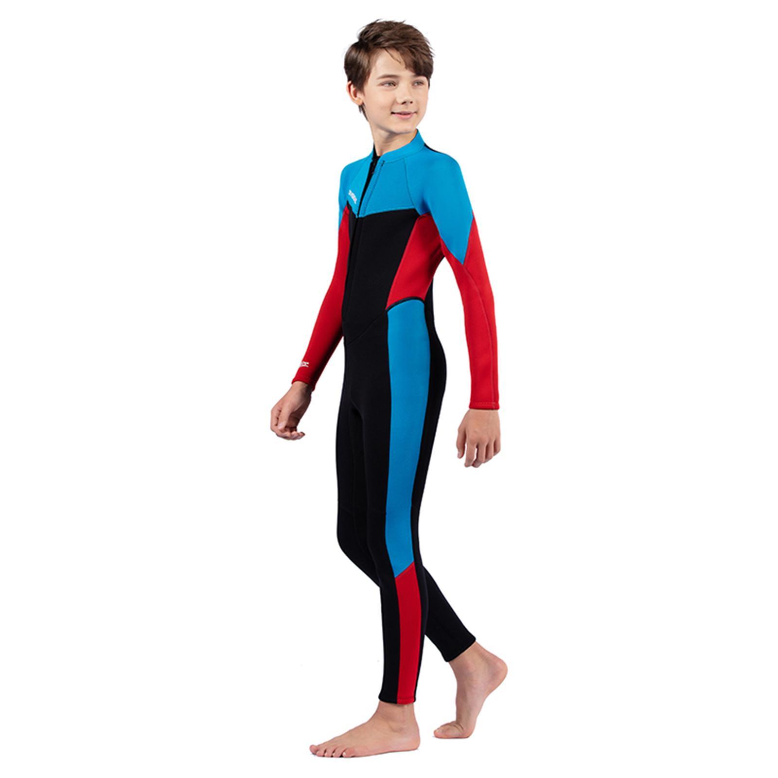 2.5mm Neoprene Wetsuit for Boys Girls, Kids Wetsuit Thermal Full suits Diving Swimsuits Sun Protection Bathing Suit for Summer Beach