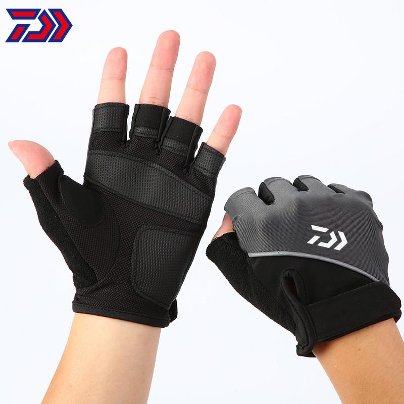 Daiwa MTB Xe Đạp Găng Tay Câu Cá Thể Thao Găng Tay Dành Cho Nam Nữ Mùa Hè GEL Đệm Nửa Fingerless Gloves Đi Xe Đạp Xe Đạp Thiết Bị Tập Gym