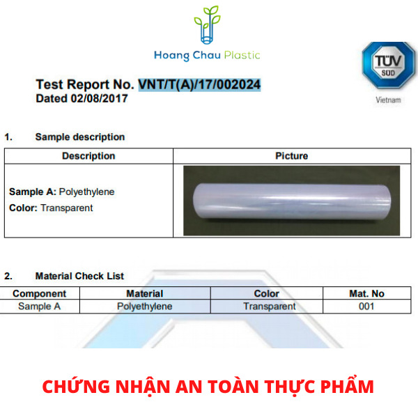 Lõi Màng Bọc Thức Ăn HOÀNG CHÂU PLASTIC 30cm x 100m Dùng Được Cho Lò Vi Sóng An Toàn Thân Thiện Môi Trường