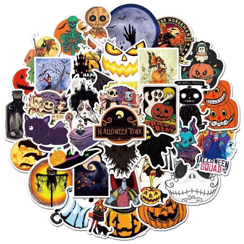 Set 30 Sticker Halloween ảnh ép lụa ( giao mẫu ngẫu nhiên)
