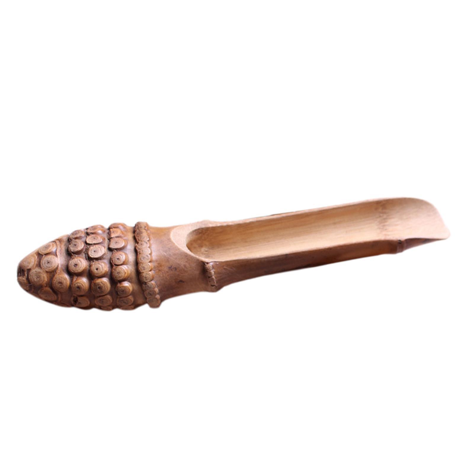 Bamboo Tea Scooper Durable Engraved Scooper Spade for Kitchen Teahouse Salt