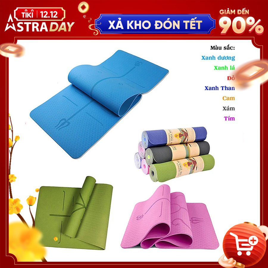 Thảm Tập Yoga  8MM 2 Lớp Định Tuyến Cao Cấp - YOGA QG, Màu Sắc Đa Dạng, Không Kích Ứng Da, Chất Liệu Cao Su Tự Nhiên, Thấm Hút Mồ Hôi, Đàn Hồi Tốt, Dễ Lau Chùi, Thân Thiện Môi Trường - Hàng Chính Hãng
