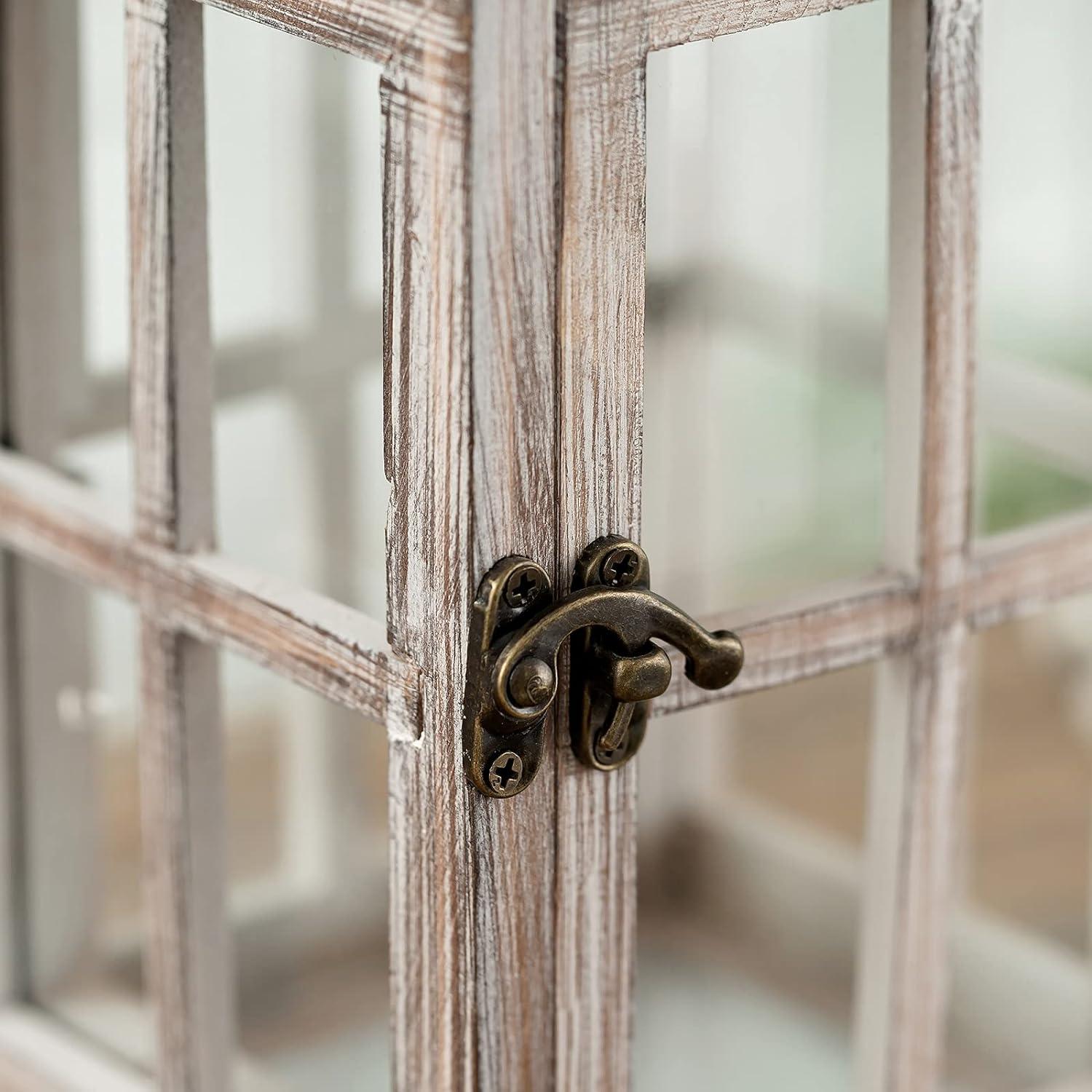 Đèn g nến bằng gỗ - Đèn g trắng trang trí 12cm, Giá đỡ nến cổ điển Shabby Chic Trang trí bàn ngoài trời Trong nhà Vườn nhà Trang trí đám cưới Giáng sinh