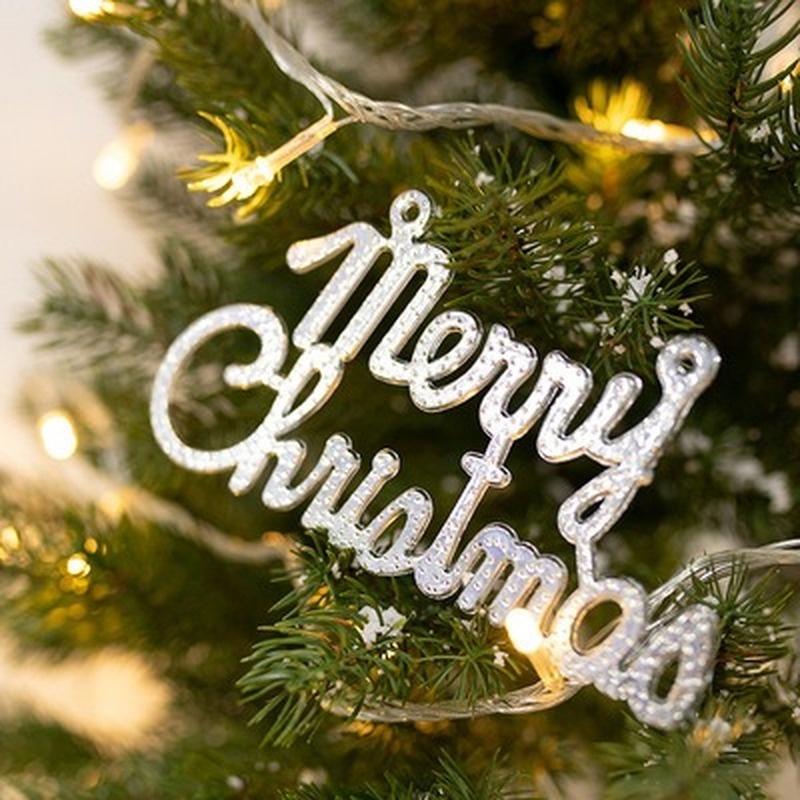 Thẻ treo trang trí giáng sinh hình chữ Merry Christmas