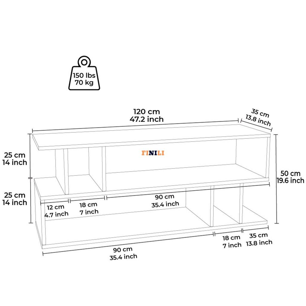 Kệ tủ tivi phòng khách gỗ công nghiệp FINILI thiết kế hiện đại nhiều màu sắc FNLO645