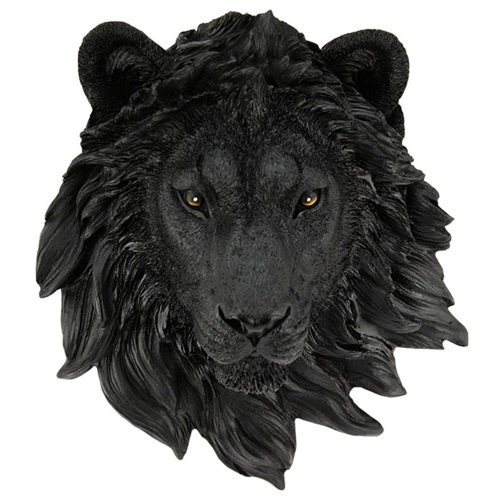 Resin Lion Head Statue, Animal Sculpture Wall Sculpture Wall Mount Gift for Home Decoration Living Room