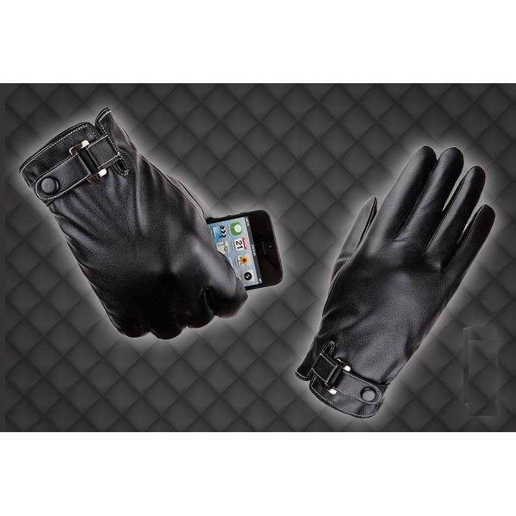 Găng tay nam- da lót lông cừu cảm ứng