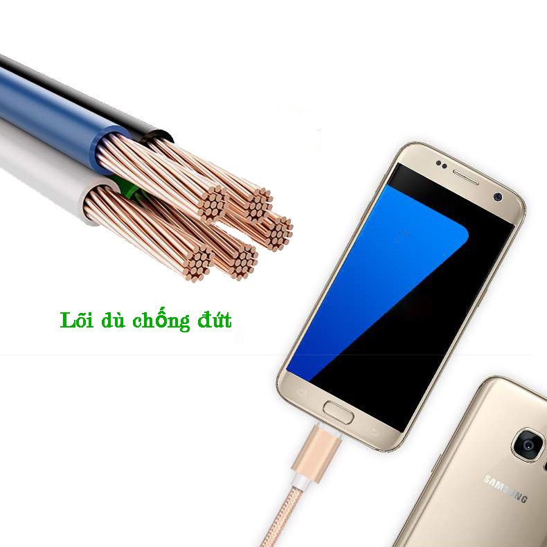 Cáp sạc samsung dây dù chống đứt 1.8m