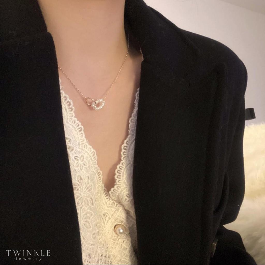 Set nhẫn, dây chuyền bạc nữ - Phụ kiện trang sức Twinkle Jewelry SET0006