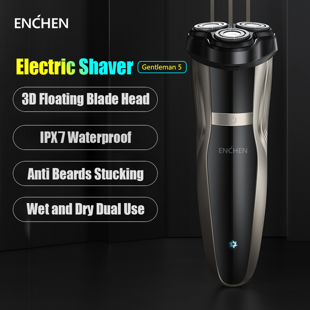 Máy Cạo Râu Điện Enchen Gentleman 5 3d Ba Lưỡi Nổi Đầu Ướt Và Khô Sử Dụng Kép Chống Nước Ipx7