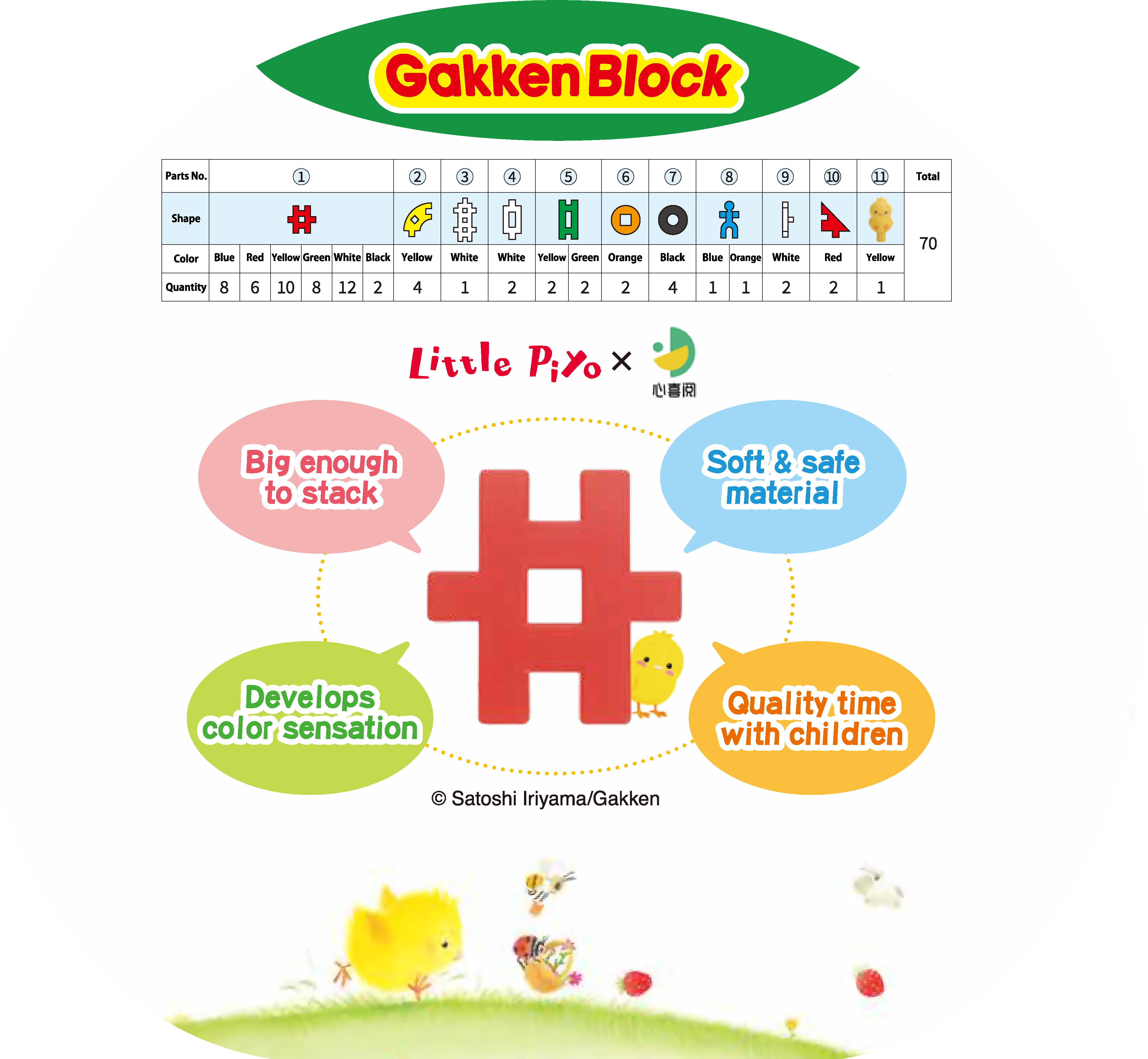 Bộ đồ chơi khối lắp ráp Gakken Block - Little Piyo Block