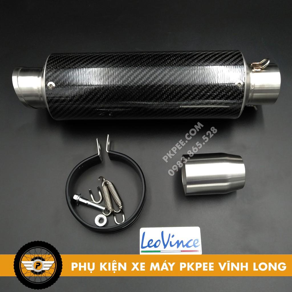 Pô Tăng Mẫu Leovince Corsa Lon Dài Bạc Và Carbon Full Phụ Kiện