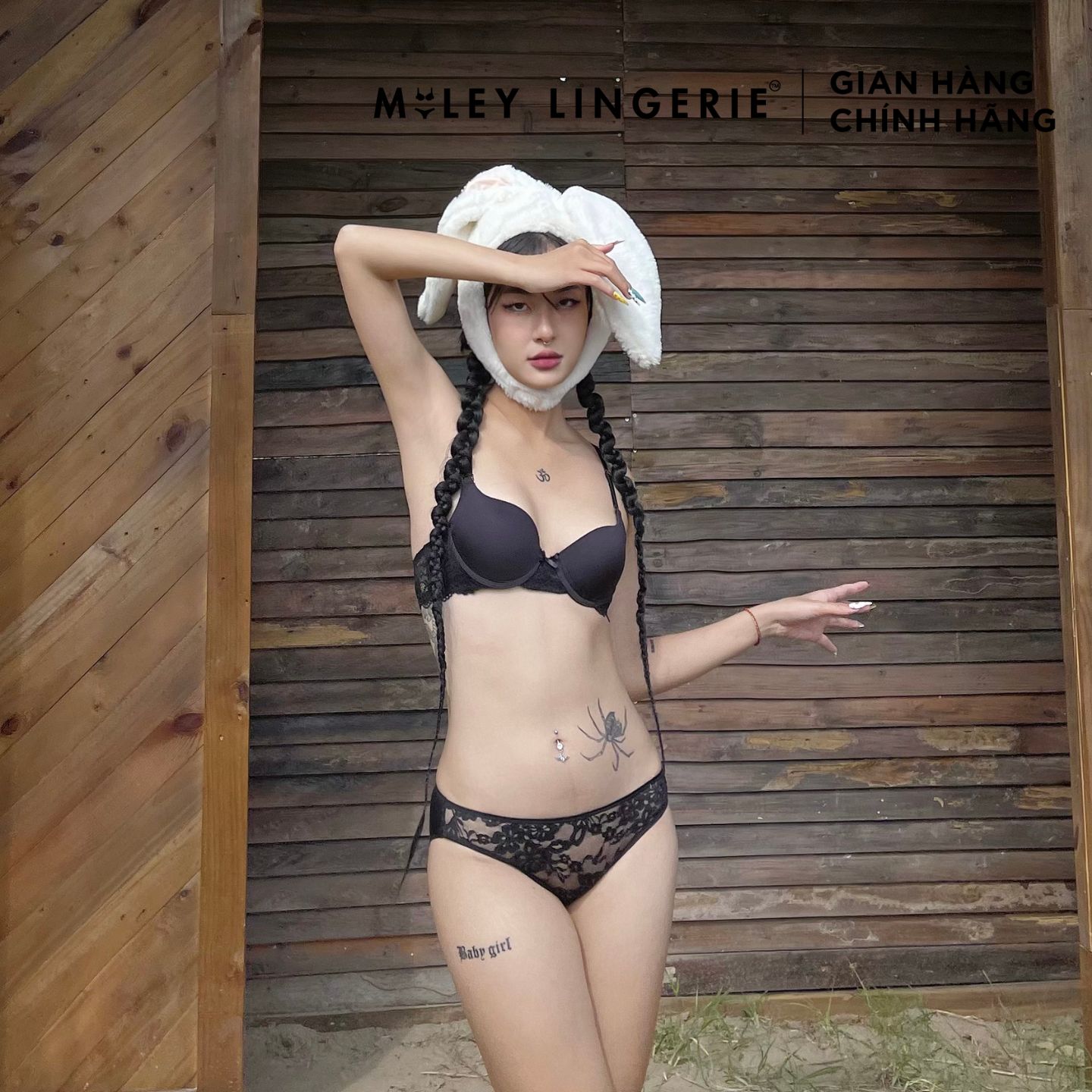 Combo 2 Áo Ngực Cúp Tròn Lưng Ren Miley Lingerie Màu Đen và Da - BRM002