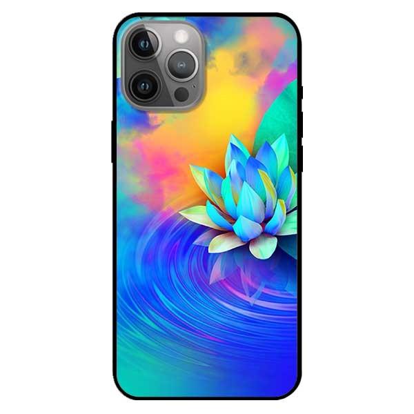 Ốp lưng dành cho Iphone 12 Mini - Iphone 12 - Iphone 12 Pro - 12 Pro Max - mẫu Sen Xanh Vàng