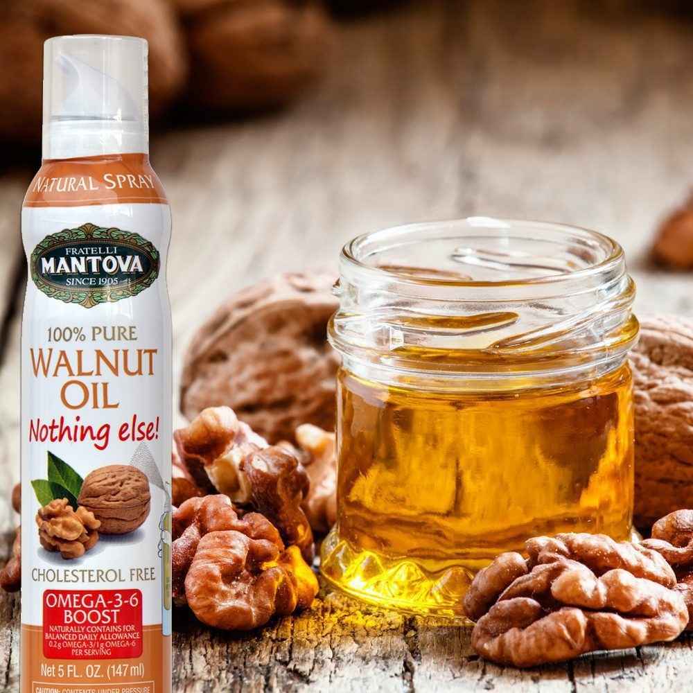Dầu Ăn Dạng Xịt Quả Óc Chó Mantova (147ml) - Walnut Oil Spray (147ml) - Ít calo, ăn kiêng, 100% nguyên chất không phụ gia