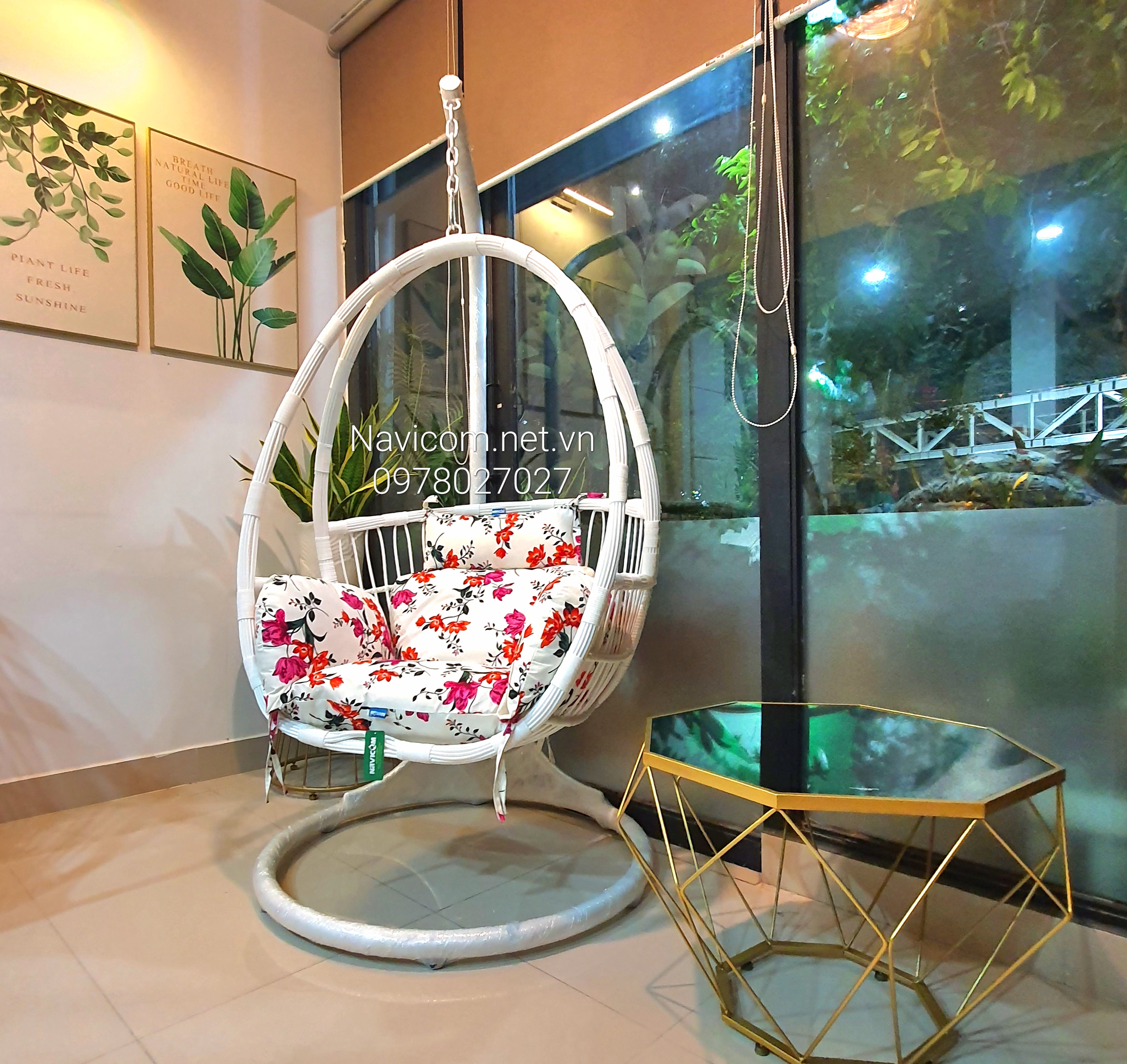 Xích đu home decore ( nệm họa tiết)