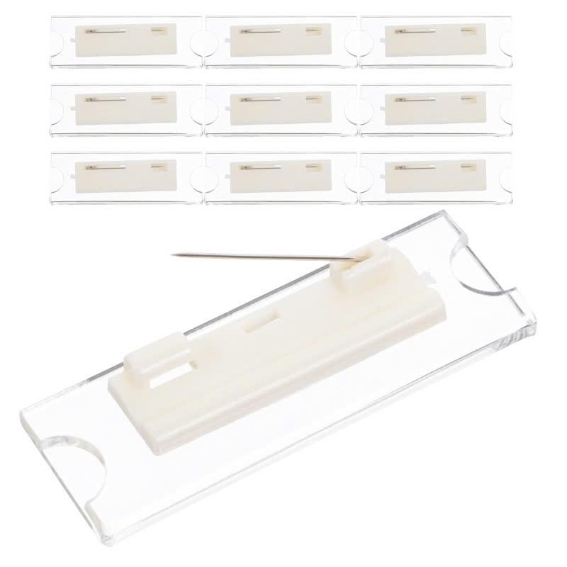 Acrylic Combo 10-20 Bảng tên nhân viên cài áo - Nam châm &amp; Kim ghim, 80x35mm - Bảng tên - Nam Châm