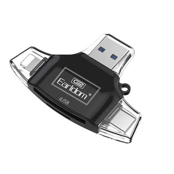 Đầu đọc thẻ 4 trong 1 (Lightning, Type-C, Android, USB) cho thẻ MicroSD và SD Earldom ET-OT31 - Hàng nhập khẩu