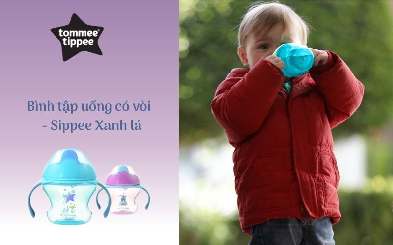 Bình tập uống có vòi cho bé Tommee Tippee First Sippee 150ml từ 4 tháng - Xanh Lá