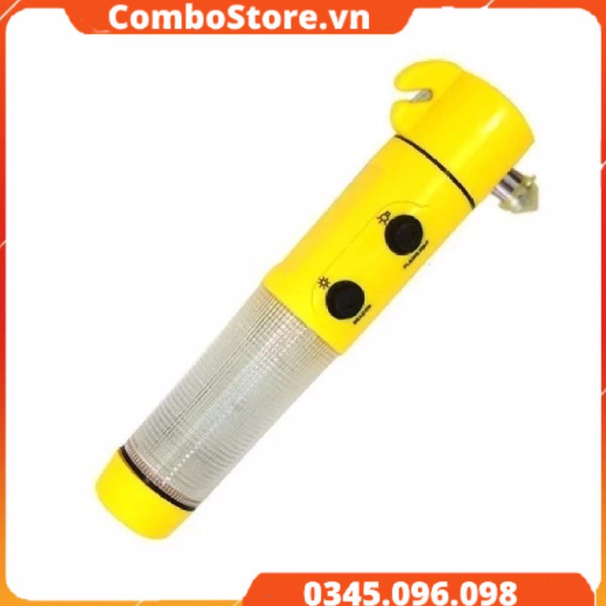 Đèn pin khẩn cấp 4 trong 1 - Búa cứu hộ 4 trong 1 - Búa thoát hiểm, đèn khẩn cấp, búa cứu hỏa, cắt dây an toàn
