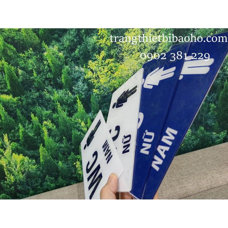 Bảng nhà vệ sinh, WC nam nữ bằng nhựa Mica 10*20cm - 2 màu lựa chọn