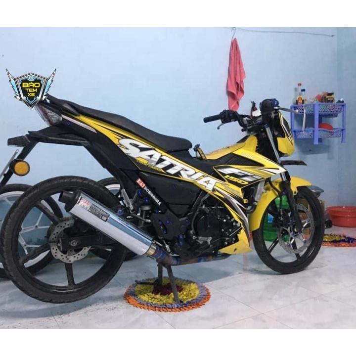 Tem rời dán xe satria fi sấm sét dán xe vàng