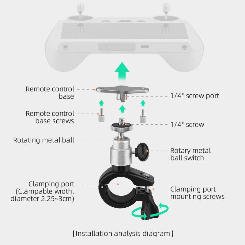 Giá đỡ kẹp xe đạp cho DJI Mini 3 Pro Giá đỡ xe đạp Kẹp cố định Kẹp có thể bảo vệ cho phụ kiện điều khiển từ xa DJI RC Màu sắc: cho DJI RC
