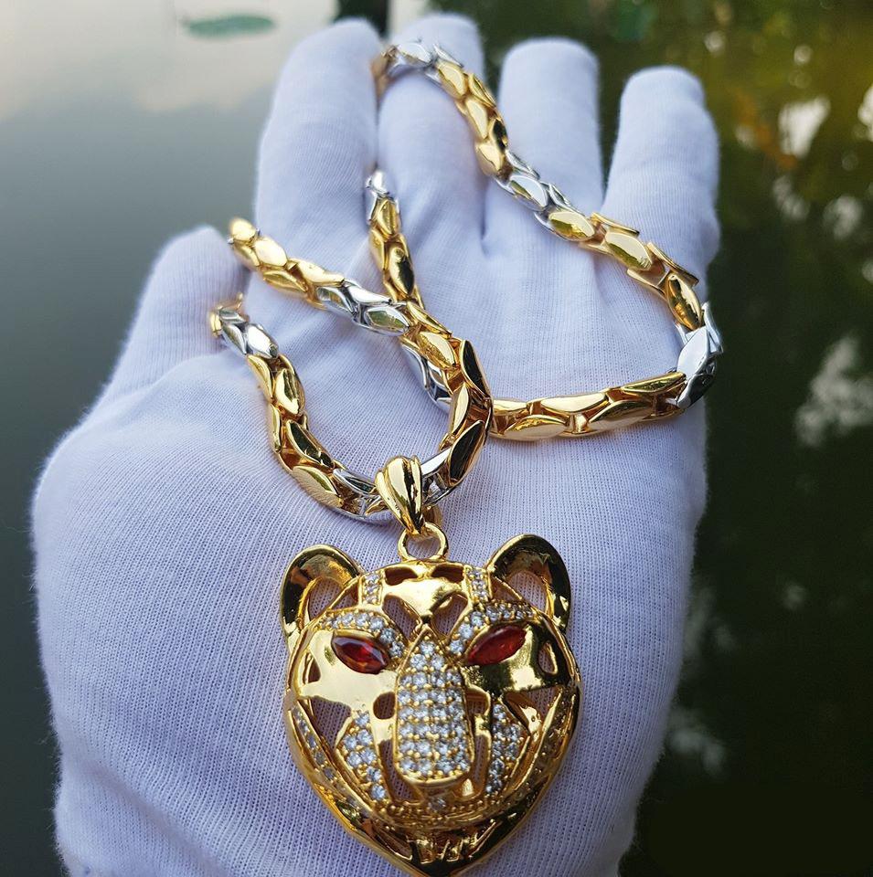 Dây Chuyền Mặt Báo Mạ Vàng 24k MD75