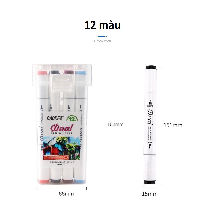 Bút màu Dual Marker Baoke MP2924
