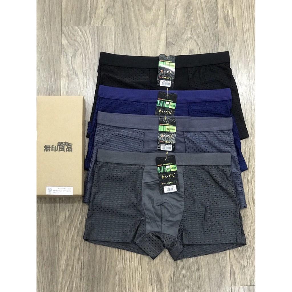 Hộp 5 quần lót đùi nam.sip đùi nam cotton 100% thông hơi nhật lỗ to 408