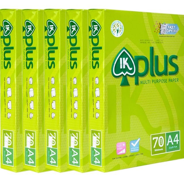 Giấy in A4 IK PLUS - Hàng nhập khẩu Indonesia - Đúng 500 tờ và đúng định lượng