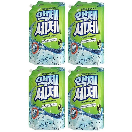 Combo 6 Túi Nước giặt Hàn Quốc đậm đặc 1.6L bảo vệ sợi vải Mềm và xốp quần áo, không tĩnh điện.