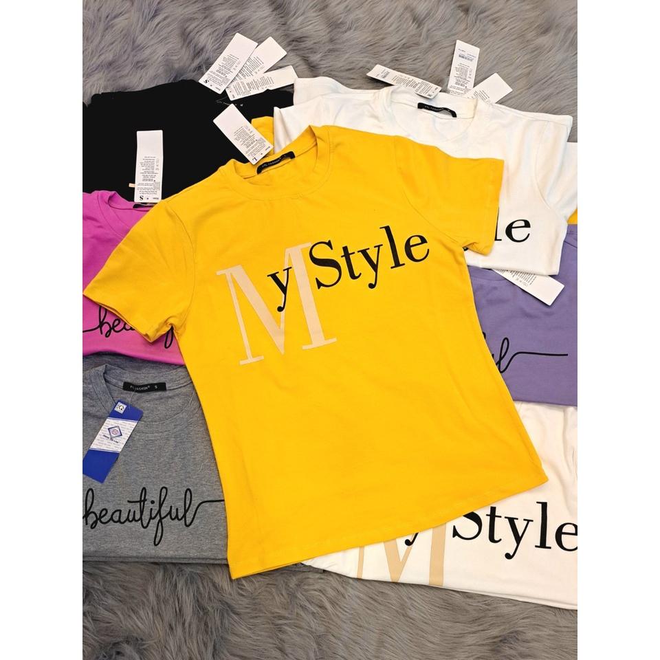 Aó thun nữ - áo thun in chữ tay ngắn S/ M/ L / XL