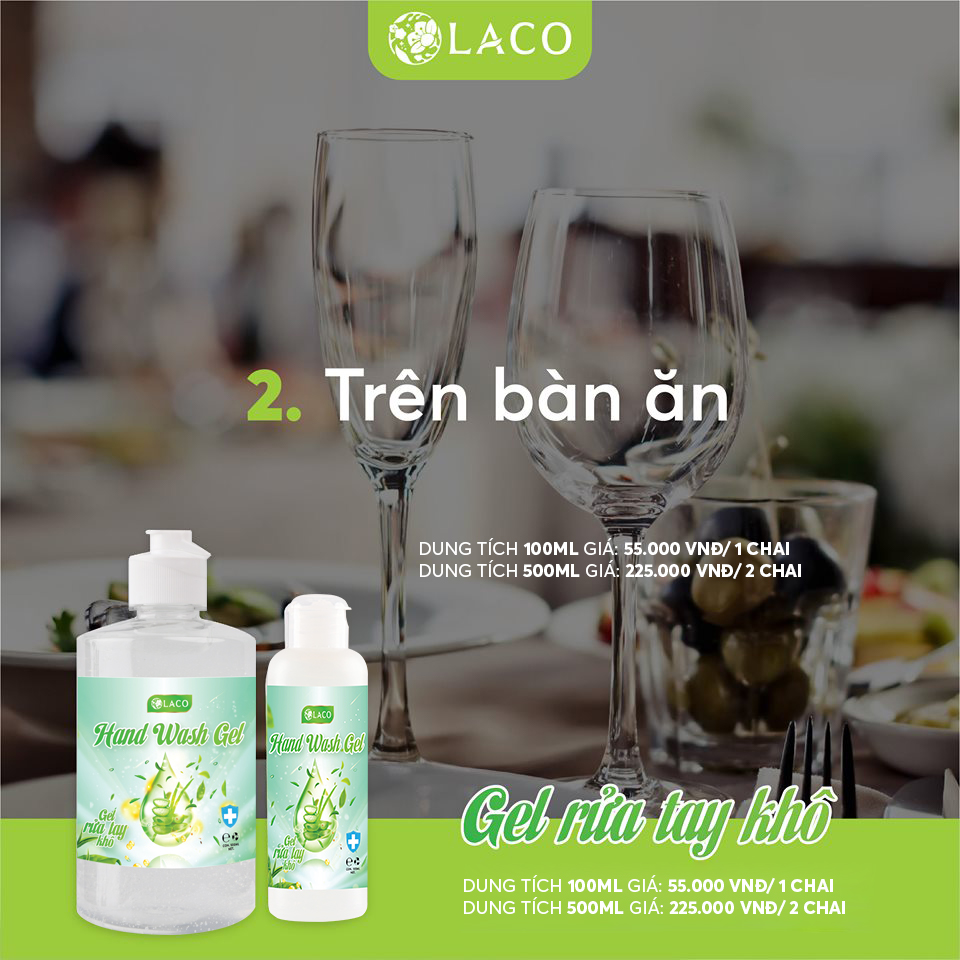 Gel RỬA TAY KHÔ Kháng Khuẩn Laco