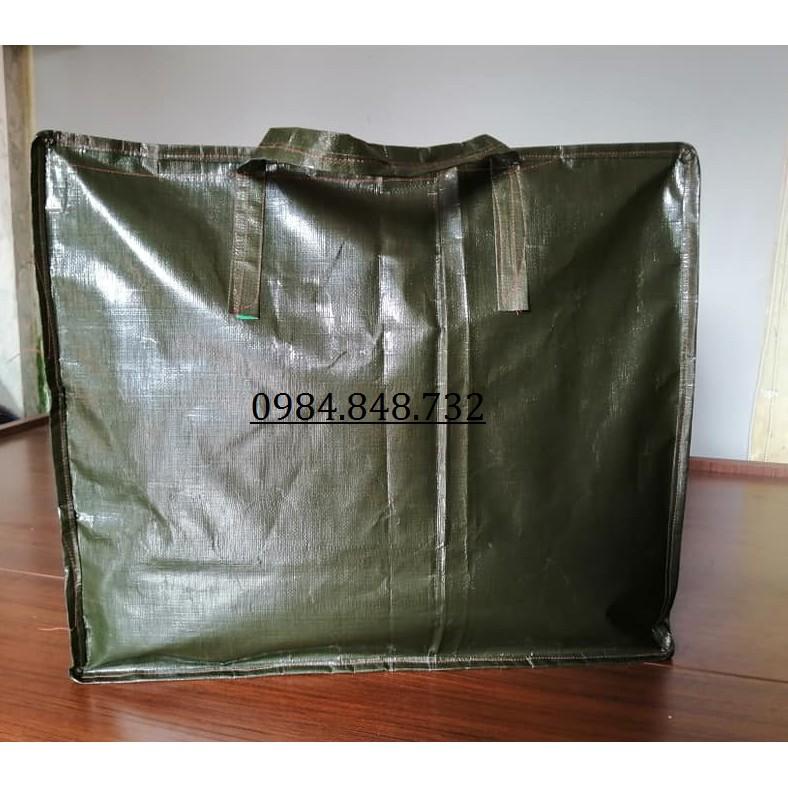 Túi bạt, túi dứa Xanh Rêu to 70x60x44cm - loại Dày, Chất Lượng đựng đồ quần áo, chăn màn