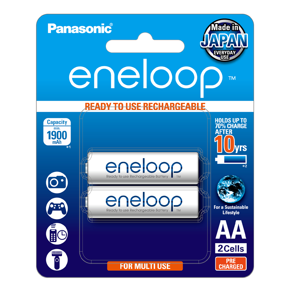 Pin sạc dự phòng NiMH Panasonic eneloop tiêu chuẩn AAA 800mAh - BK-4MCCE2BT2 - Hàng chính hãng