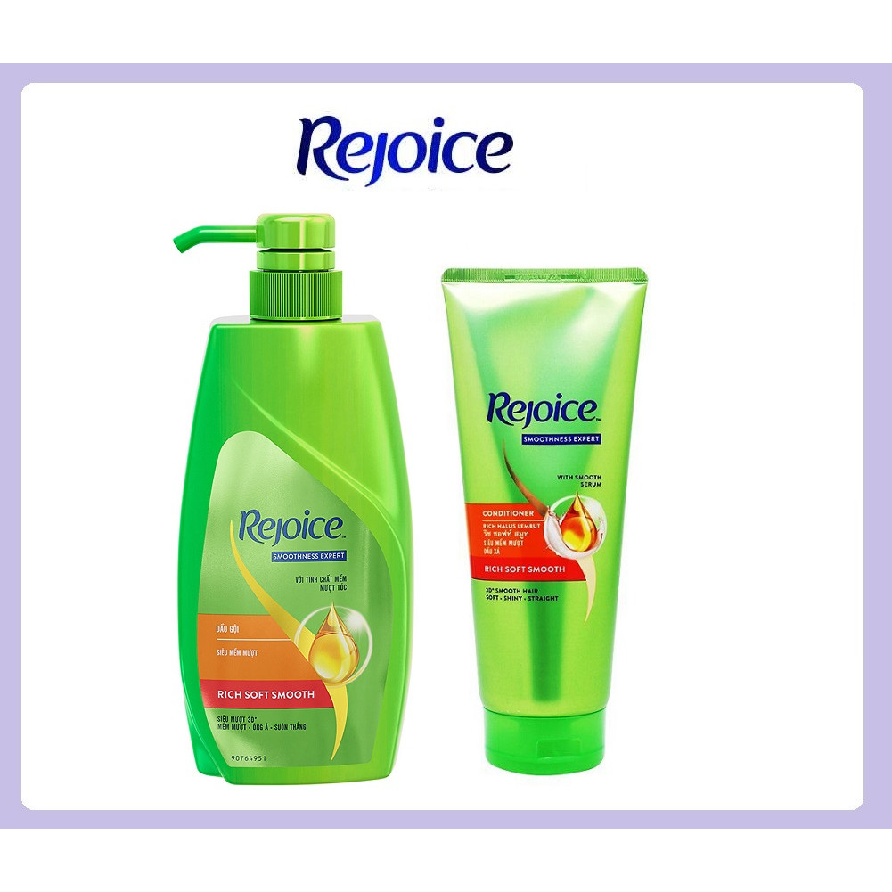 Combo Dầu gội Rejoice Siêu Mượt 650G + Dầu xả Rejoice Siêu Mượt 320G