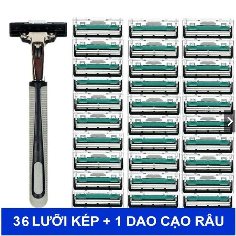 Bộ Cạo Râu Kèm 36 Lưỡi Kép Và 1 Kem Cạo Râu