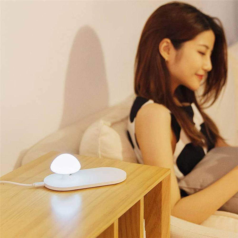 Đế sạc nhanh không dây kiểu cây nấm có đèn led cho điện thoại