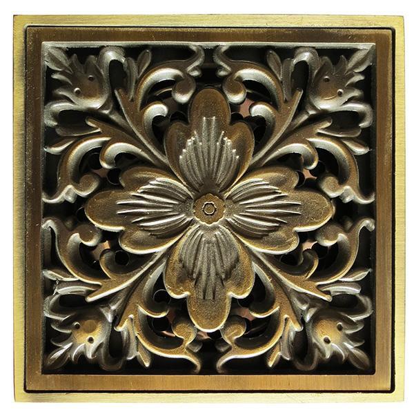 Hố ga thoát sàn Đồng hoa văn 10x10cm Eurolife EL-HG10