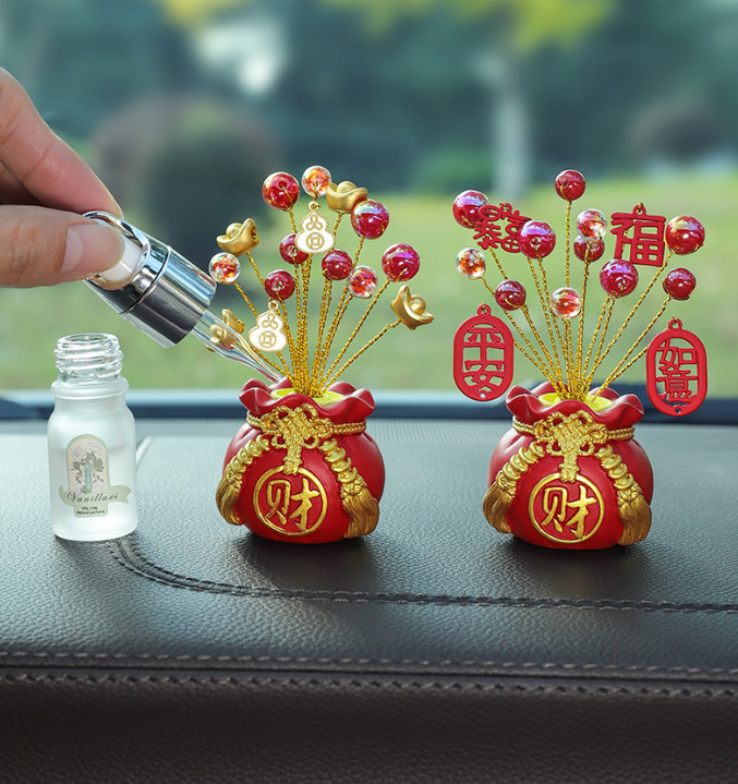 Cây Túi Tiền Kim Bảo May Mắn Trang Trí Nhà Cửa, Ô Tô Kèm Tinh Dầu Nước Hoa