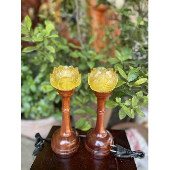 Đèn thờ hoa sen cao 27cm