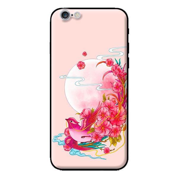 Ốp in cho iPhone 6 Chim Nền Hồng - Hàng chính hãng