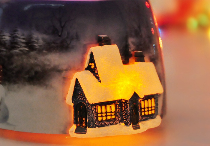 Hộp nhạc quả cầu tuyết giáng sinh kèm đế xoay tròn