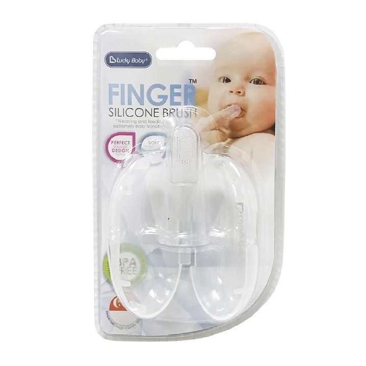 Rơ lưỡi silicone Lucky Baby - Finger Silicone Brush (Help to Maintain Healthy Gum &amp; Teeth) 609521