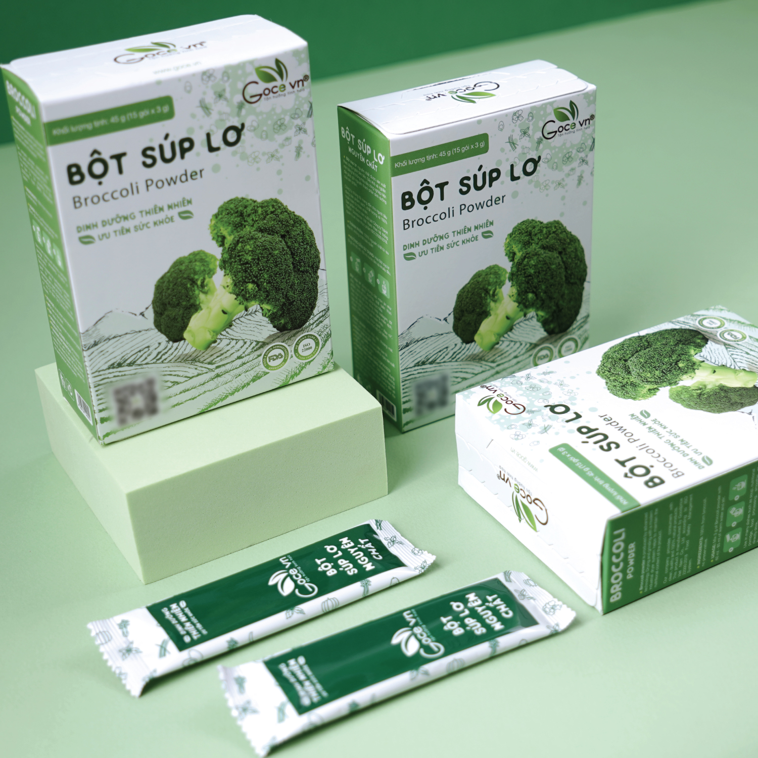 Bột súp lơ nguyên chất Goce (Bông cải xanh) - 45g (15 gói x 3g) ST